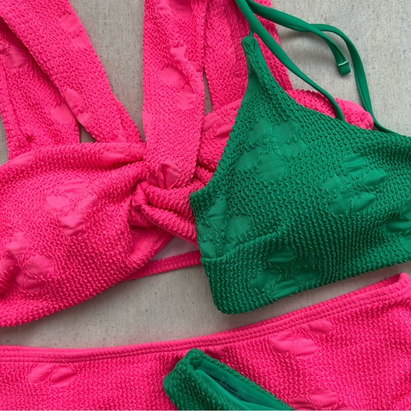 NEW full bikini set green floral swimwear with adjustable straps - Picture 11 of 12